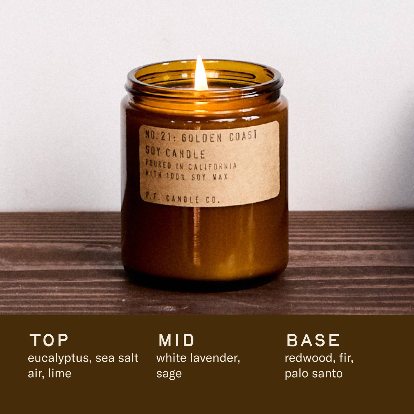 P.F. Candle Co. - Golden Coast - 7.2 oz Standard Soy Candle: 7.2 oz