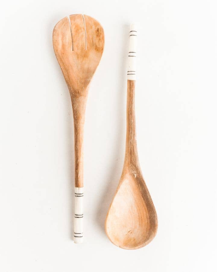 Acacia Creations - Striped Salad Servers