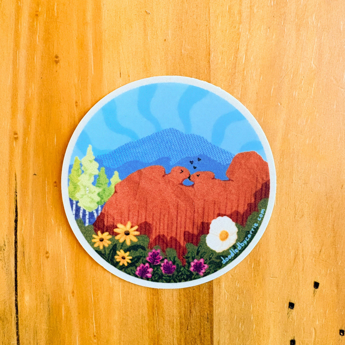 Doodled By Carrie - Kissing Camels Sticker