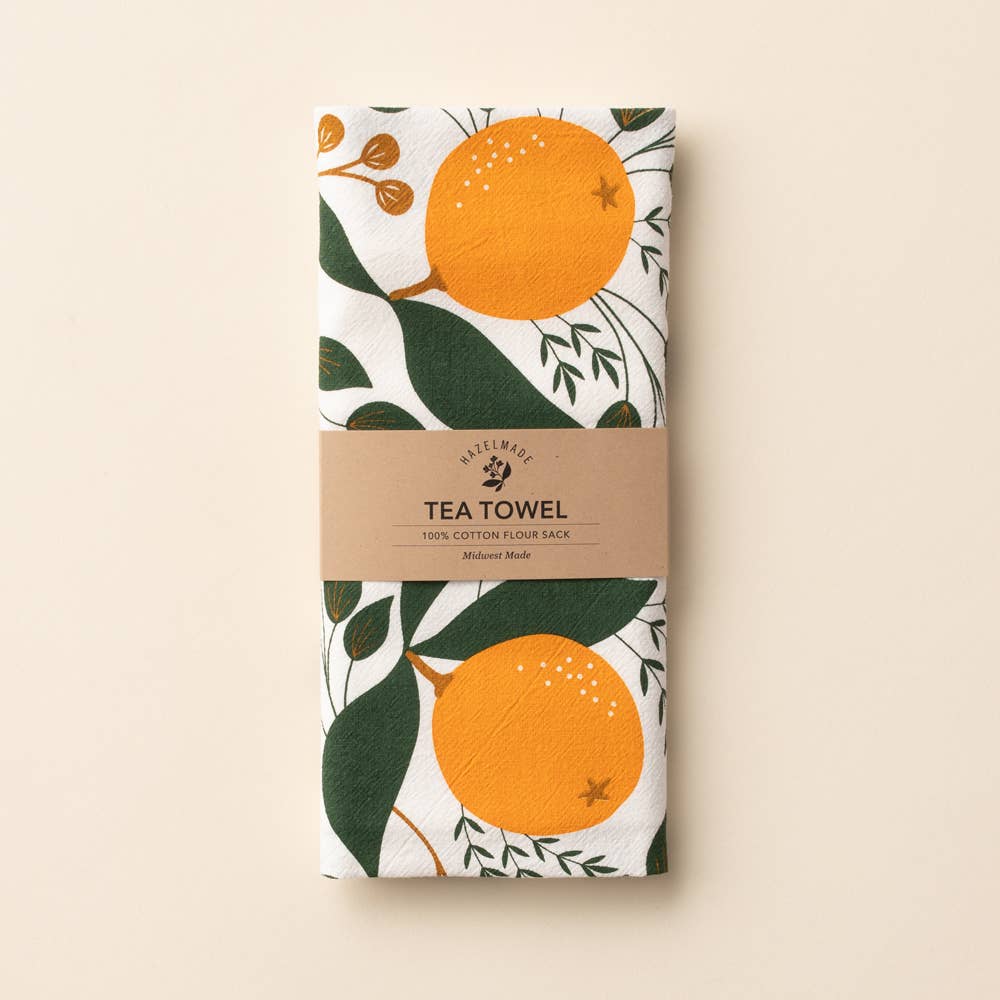 HAZELMADE® Tea Towels + Gifts - Winter Oranges Tea Towel | Kitchen Decor | Holiday
