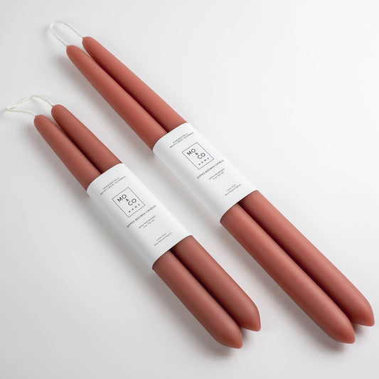 Mo&Co Home - Terra Cotta | Dipped Beeswax Taper Candles | All Natural: 10 Inches