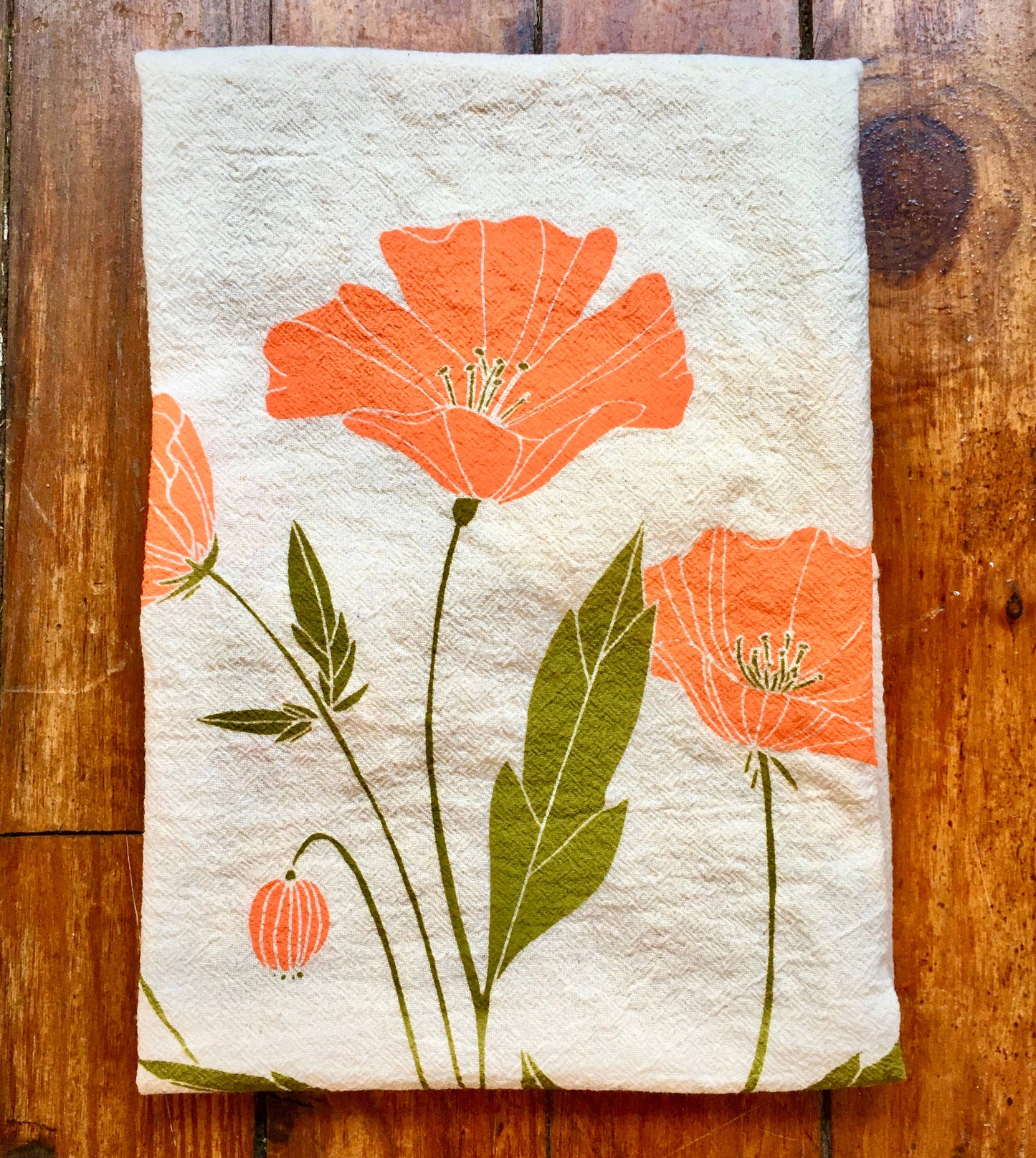 noon designs - California Poppy Tea Towel