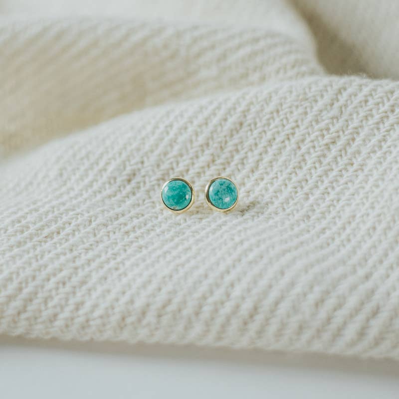 Commonform - Hyalite Studs // Turquoise: Brass / 8mm