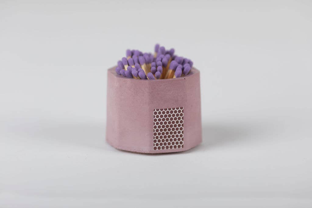 Tenn Prairie - Concrete Match Holder – Modern Design with 2-Inch Safety Matches: Black