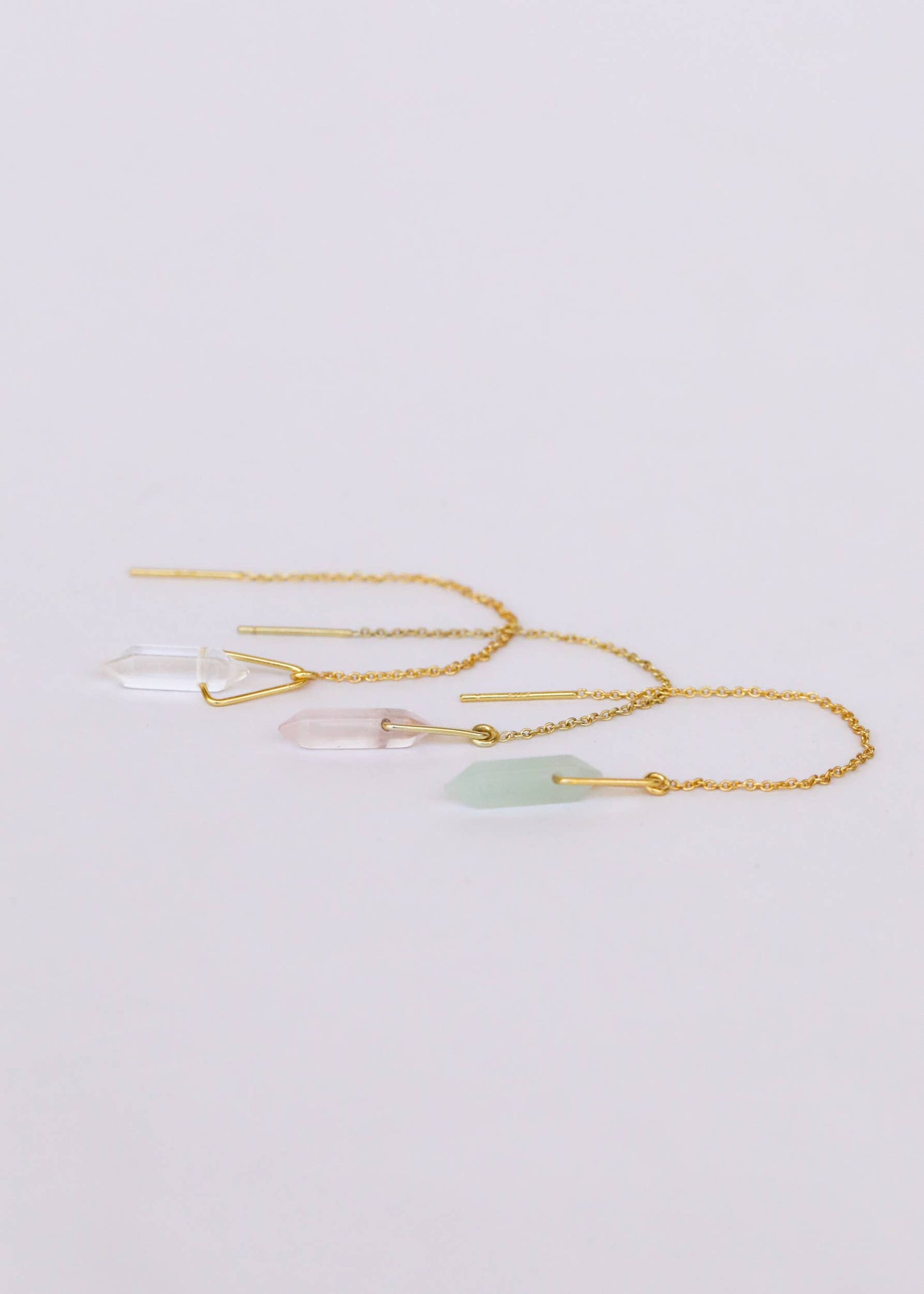JaxKelly - Threader - Amazonite - Gold Earrings