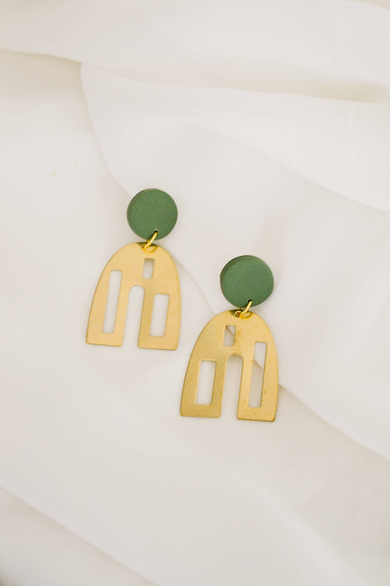 Heritage & Bloom - Wynn Earrings: Olive Green
