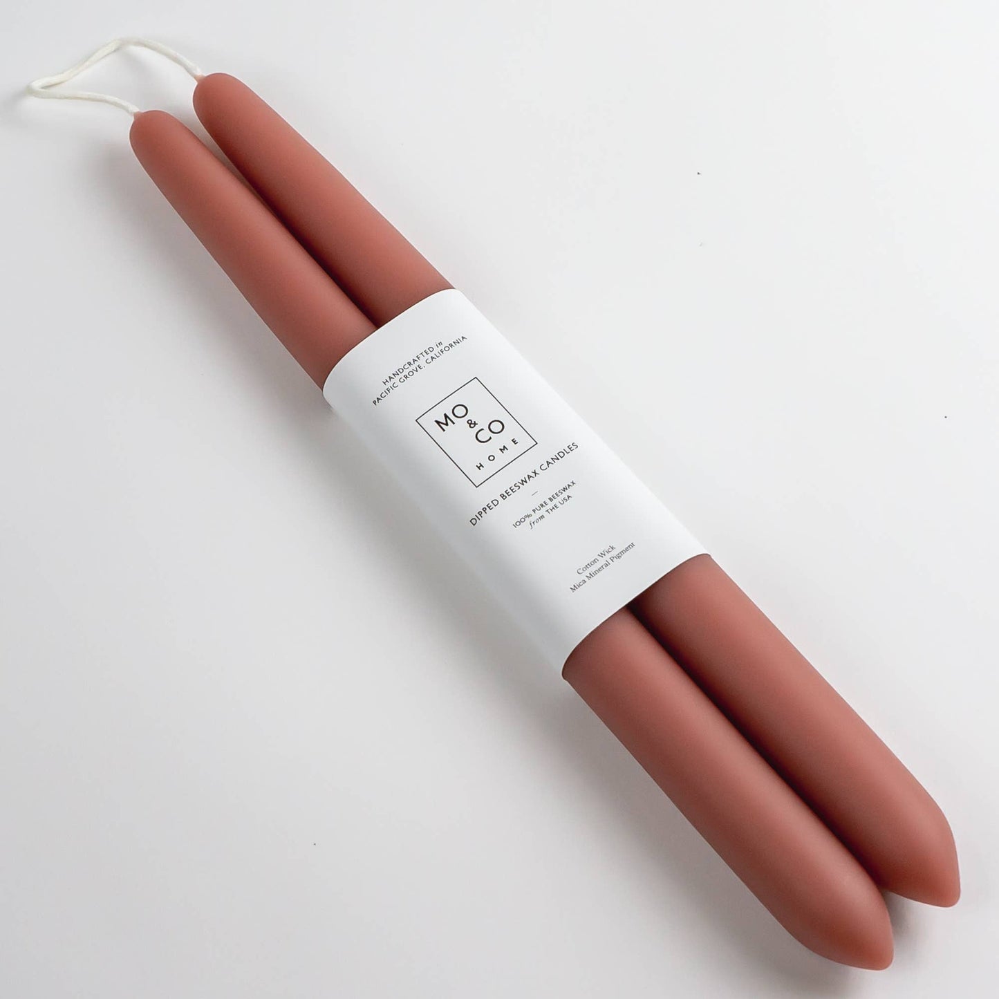 Mo&Co Home - Terra Cotta | Dipped Beeswax Taper Candles | All Natural: 10 Inches