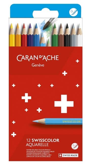 Caran d'Ache - Set of 12 Water Colored Pencils SWISSCOLOR in Box