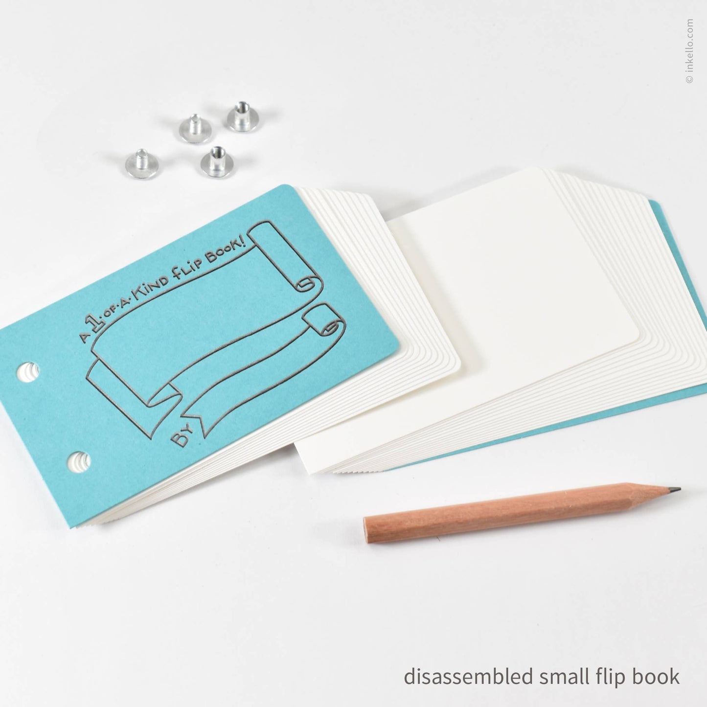 Inkello Letterpress - Draw-Your-Own Flip Book + Pencil (#316): Tomato Red / Small