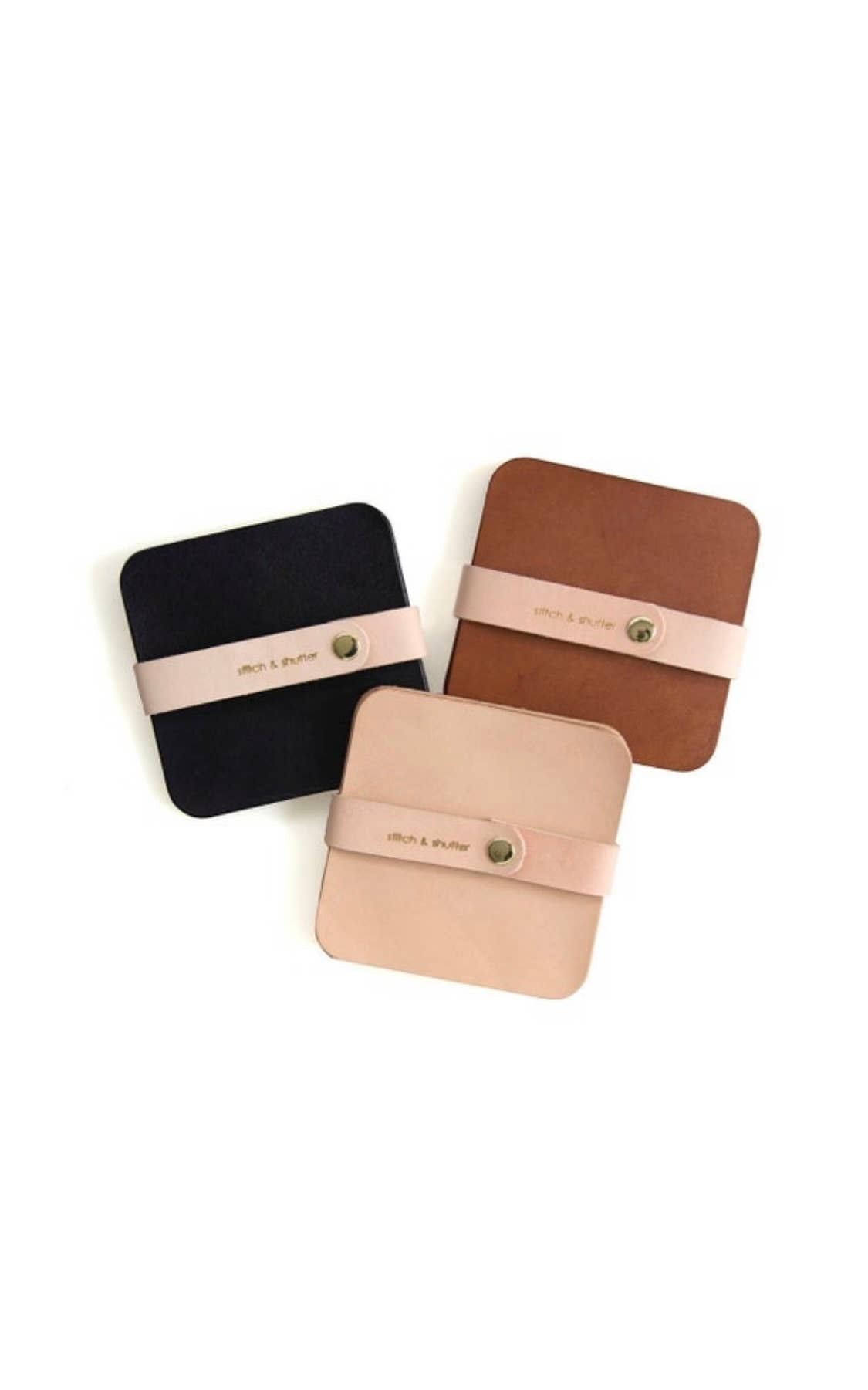 Stitch & Shutter - Square Coaster Set: Natural