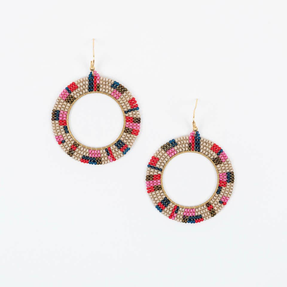 Altiplano - Circle with Square Hoop Earrings: Matte Violet