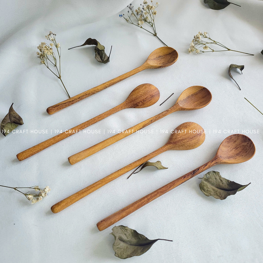 194 Craft House - Handcarved Wooden Stirring Spoon - Kitchen Serving Utensils