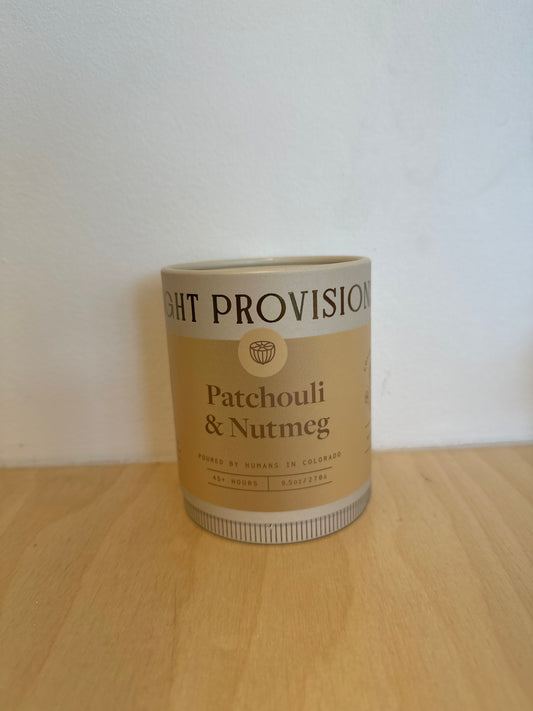 Patchouli & Nutmeg Candle- 9.5 oz - Light Provisions