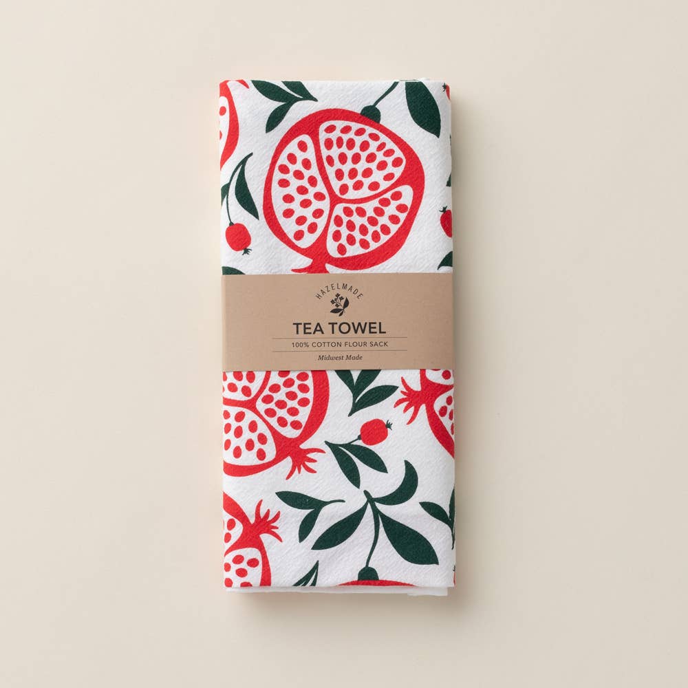 HAZELMADE® Tea Towels + Gifts - Pomegranates Tea Towel | Kitchen Decor | Holiday