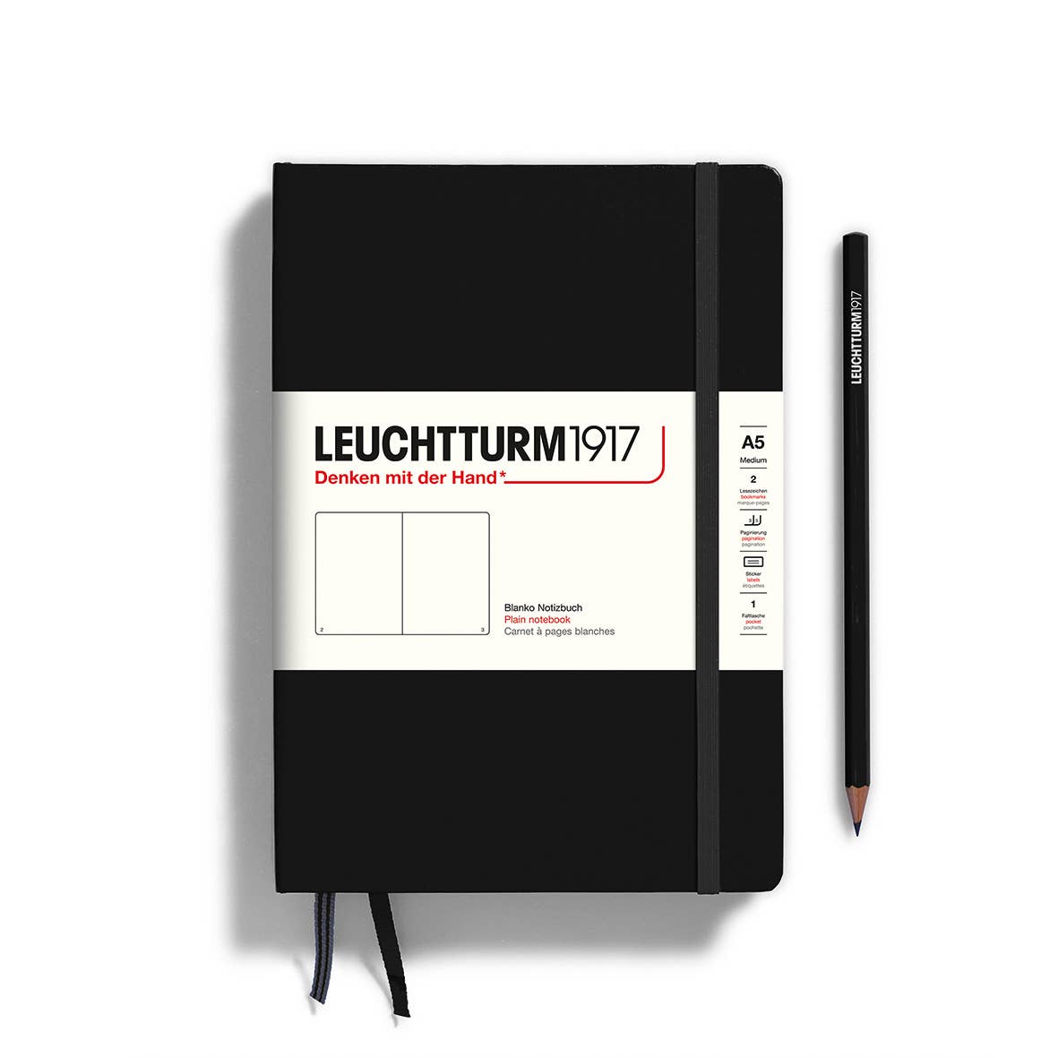 LEUCHTTURM1917 - Notebooks - Medium (A5): Black / Hardcover / Dotted