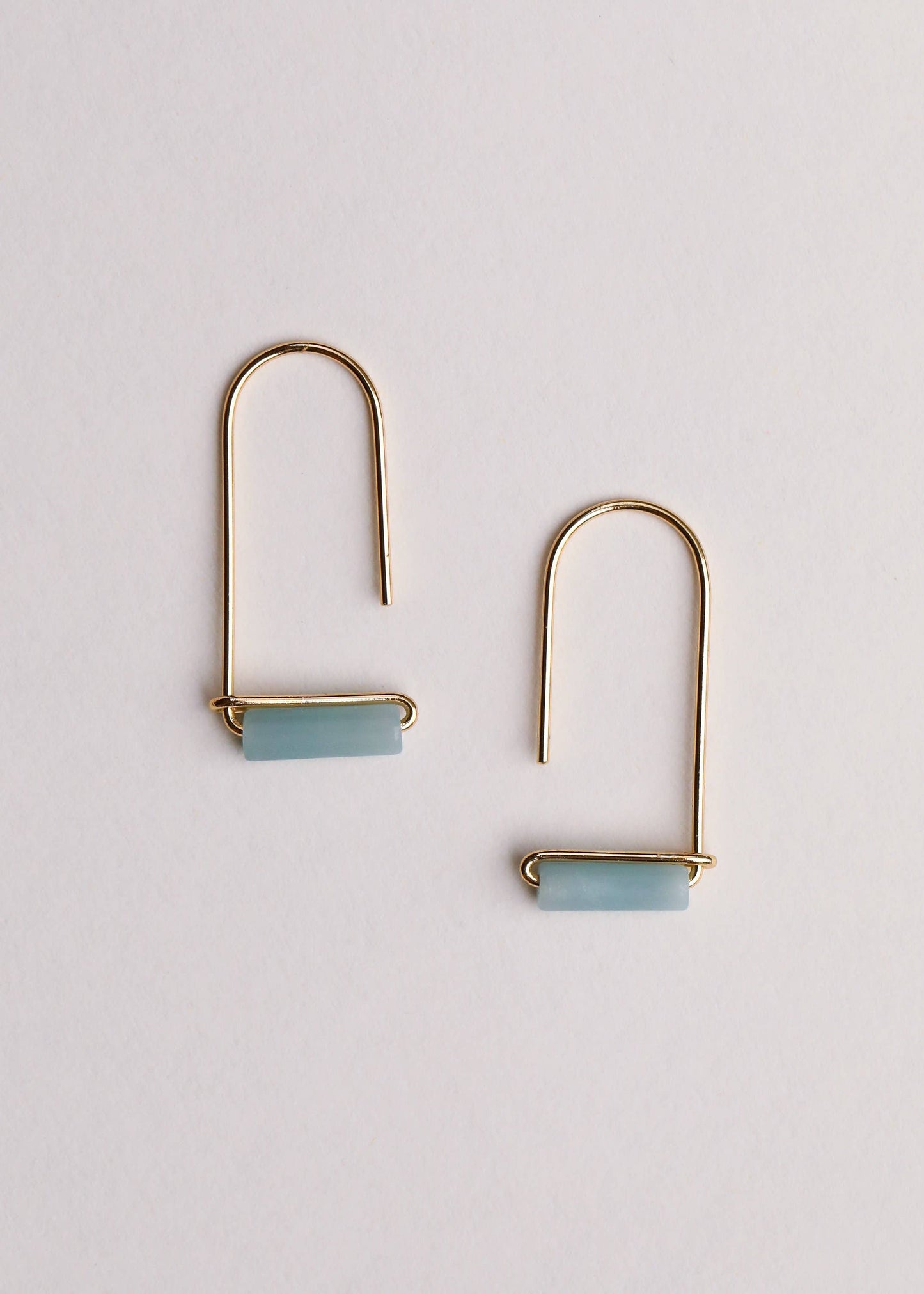 JaxKelly - Drop - Amazonite - Gold Earrings