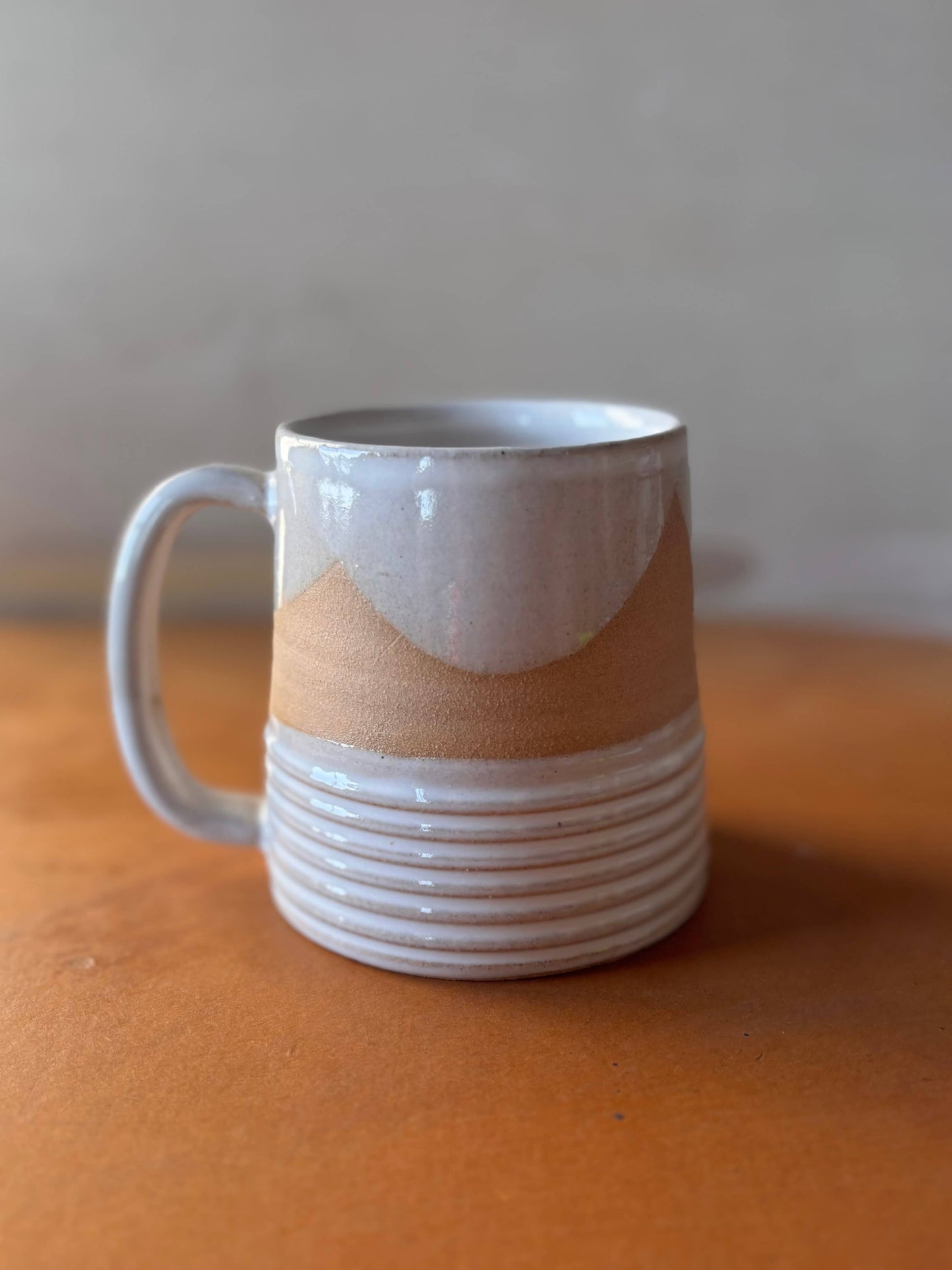 ROB Ceramics - Earth Lines Mug - Handmade Ceramic: Orange
