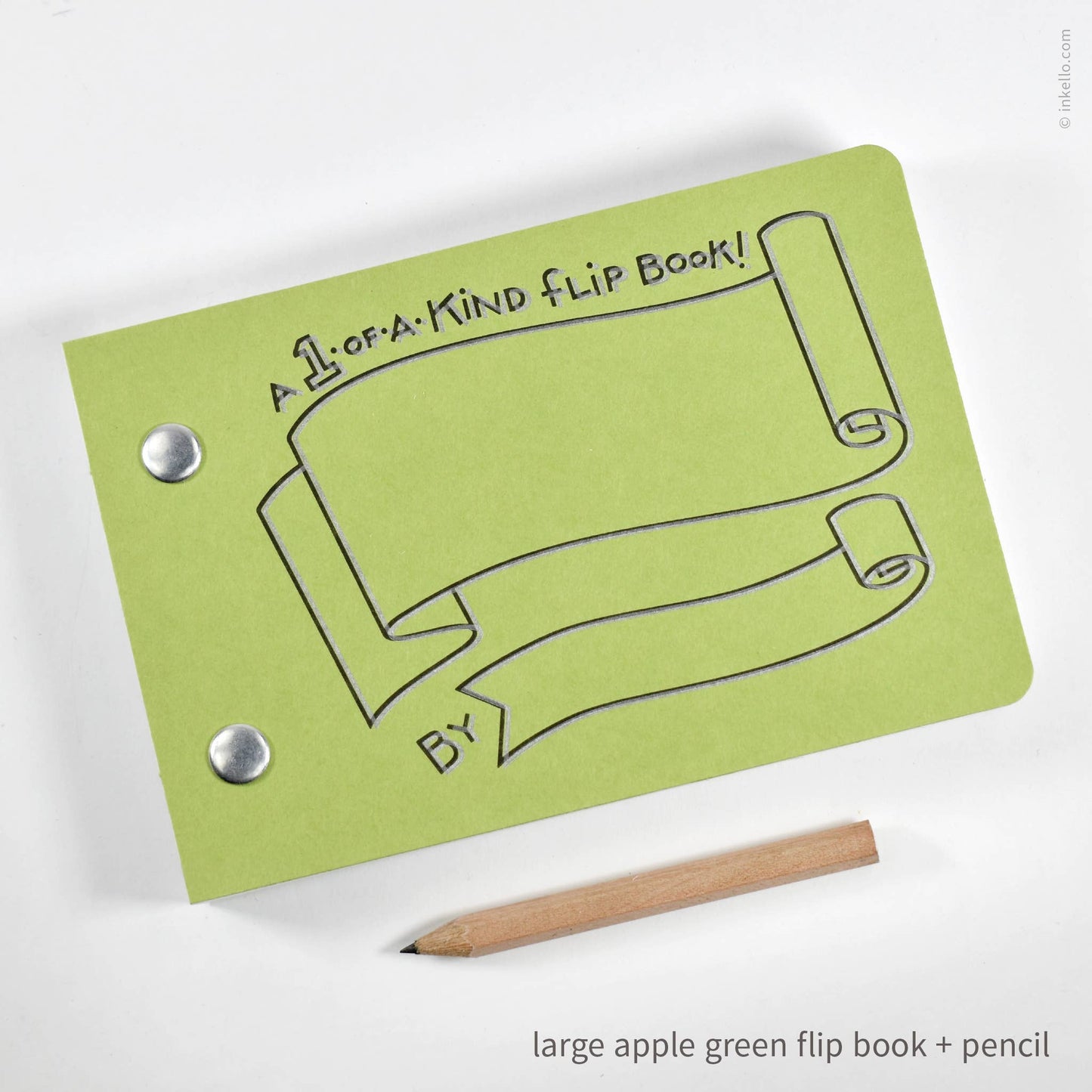 Inkello Letterpress - Draw-Your-Own Flip Book + Pencil (#316): Tomato Red / Small
