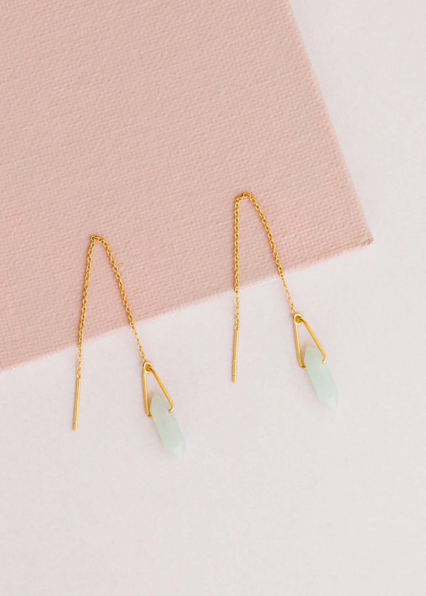 JaxKelly - Threader - Amazonite - Gold Earrings