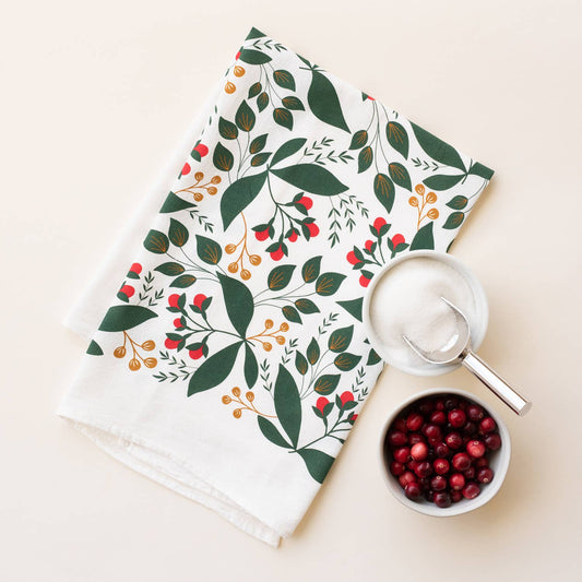 HAZELMADE® Tea Towels + Gifts - Winter Berry Tea Towel | Kitchen Decor | Holiday