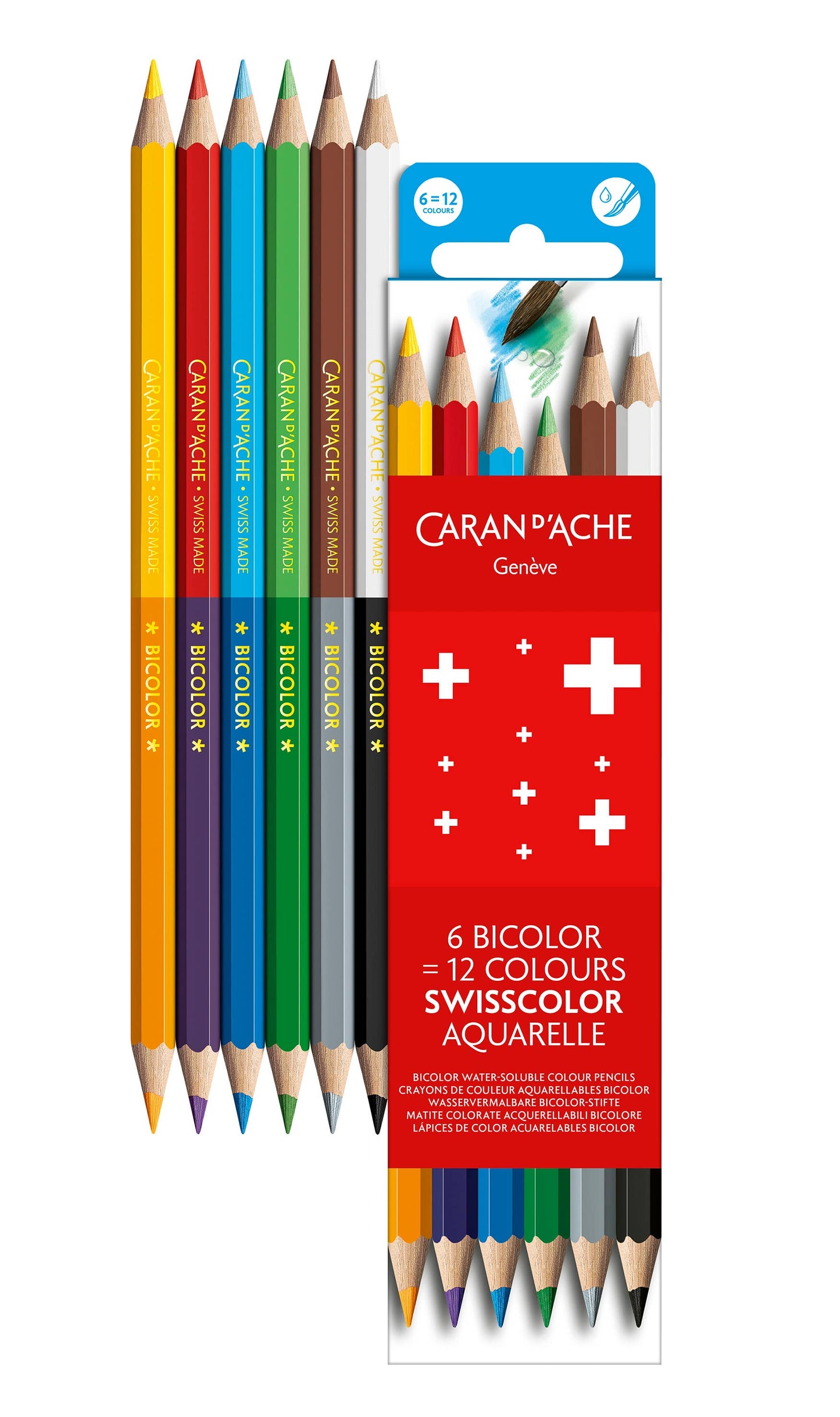 Caran d'Ache - Swisscolor Bi-color Water-soluble Color Pencil Set