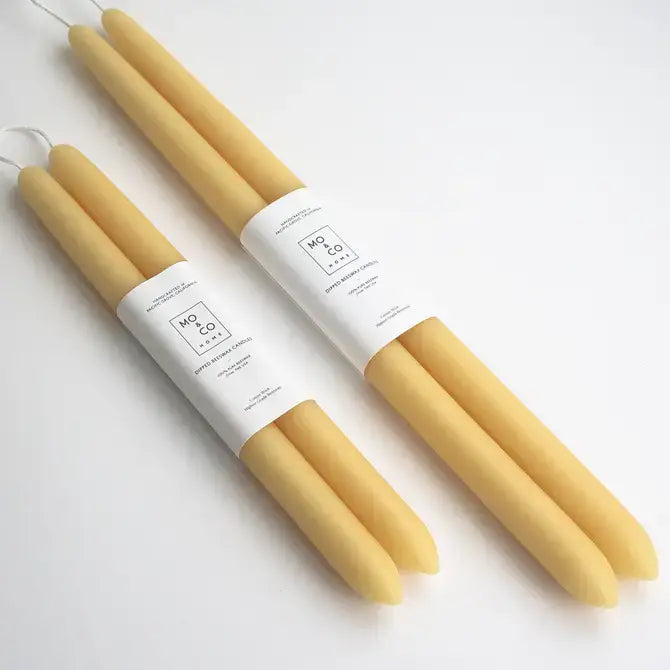 Mo&Co Home - 100% Beeswax Dipped Taper Candles | All Natural, Handmade: Bluebell / Standard (10" Long)