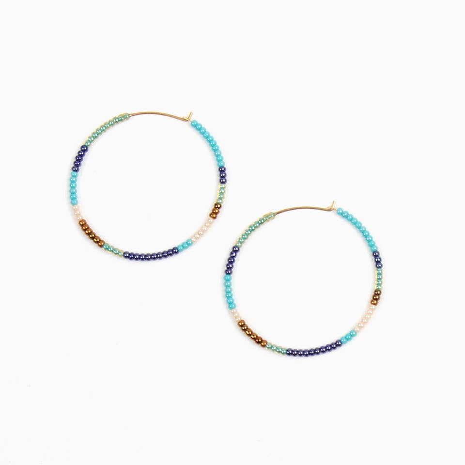 Altiplano - Beaded Hoop Earrings: Moroccan