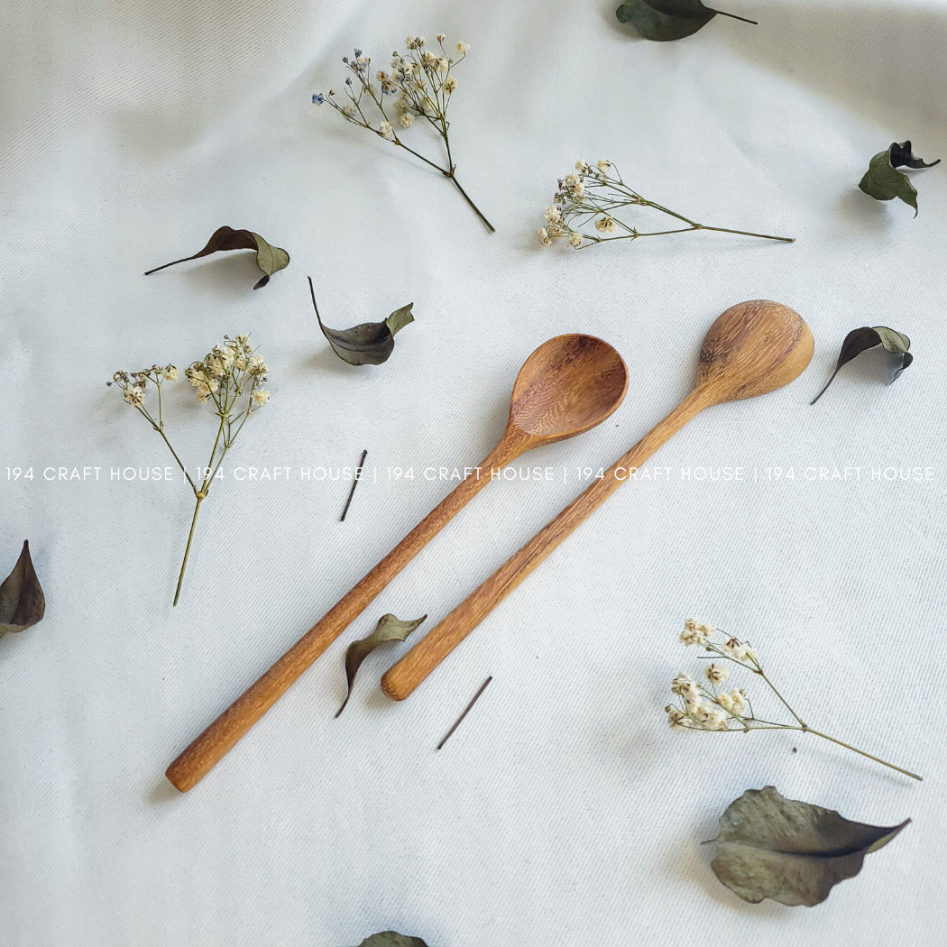 194 Craft House - Handcarved Wooden Stirring Spoon - Kitchen Serving Utensils