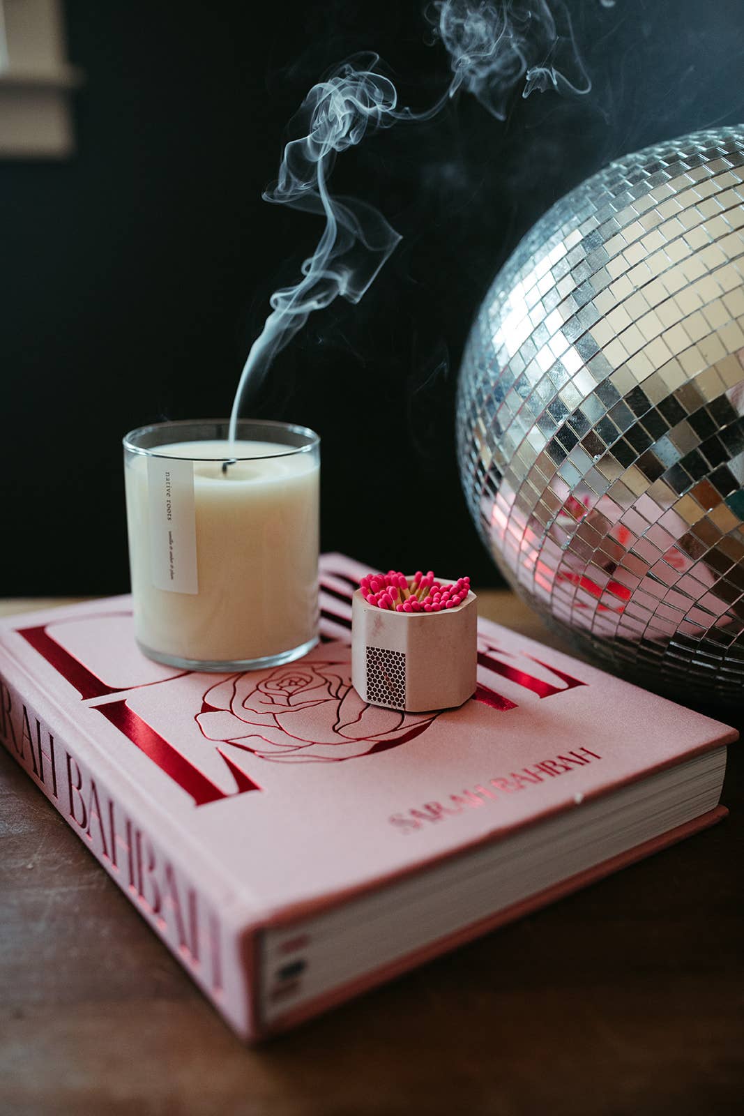 Tenn Prairie - Concrete Match Holder – Modern Design with 2-Inch Safety Matches: Pink