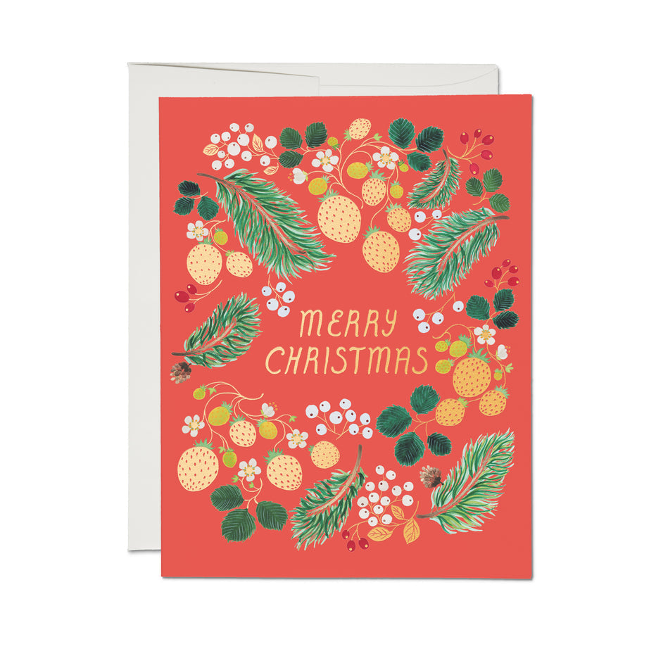 Red Cap Cards - Berry Christmas holiday greeting card