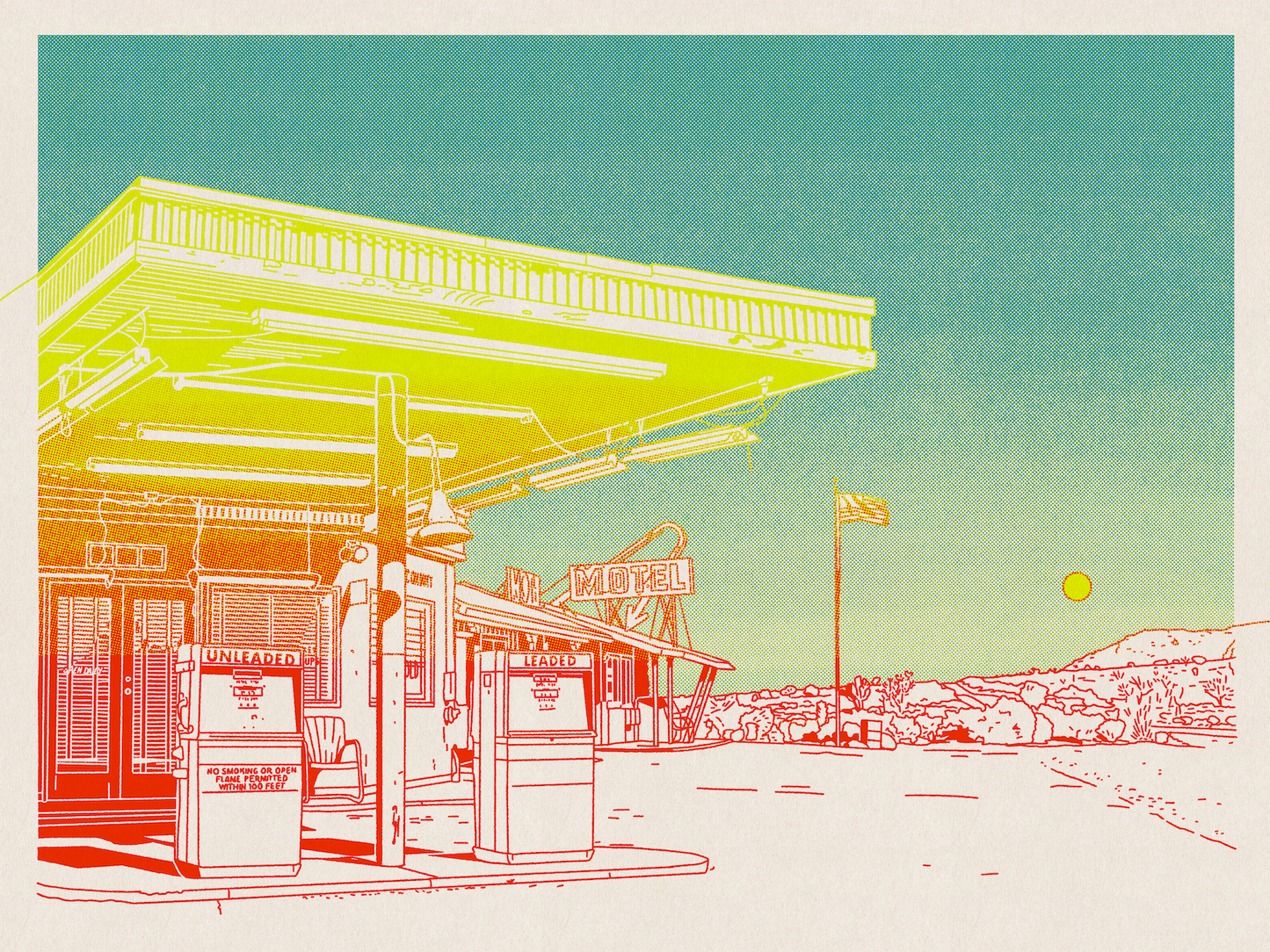 Gas Station- 1st edition framed