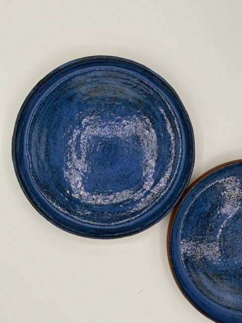 Toots! Ceramics - Terra Cotta Denim Dots Plate (Small)