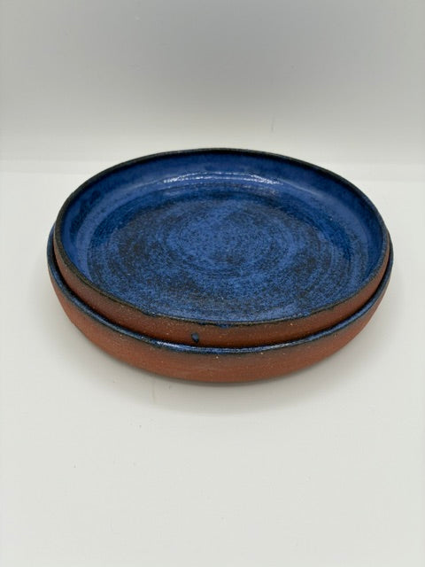 Toots! Ceramics - Terra Cotta Denim Dots Plate (Medium)