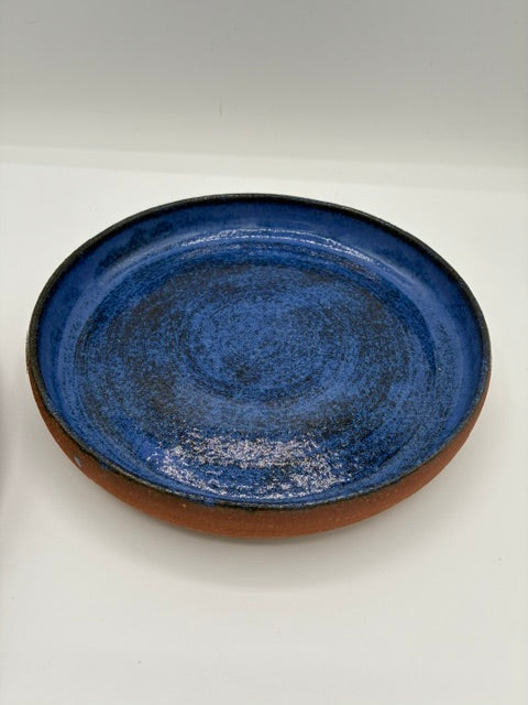 Toots! Ceramics - Terra Cotta Denim Dots Plate (Medium)