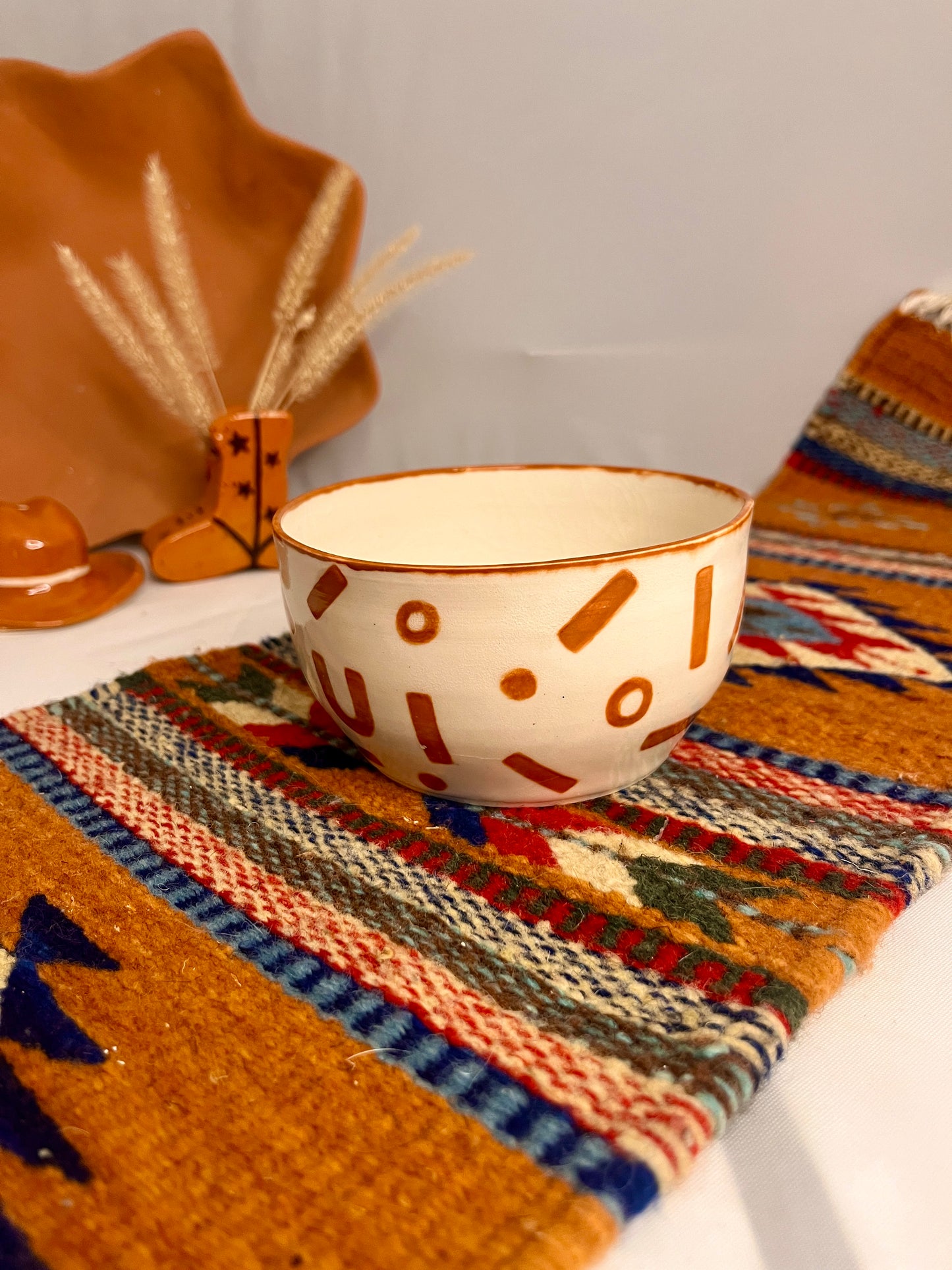 Toots Ceramics - Porcelain bowl, abstract brands 14 oz