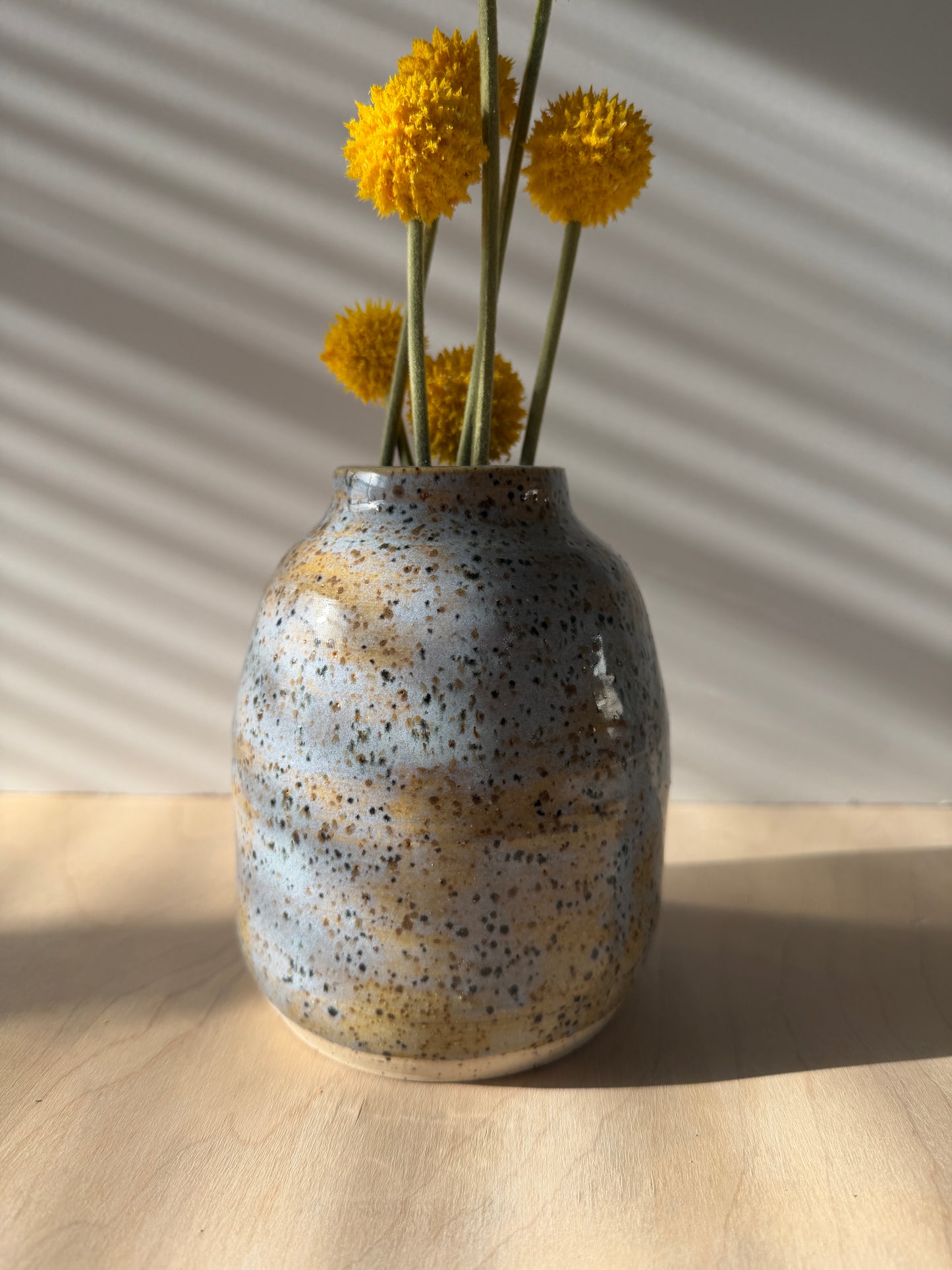 Kintsugi Speckled medium  Blue Vase- Jacquie's Clay