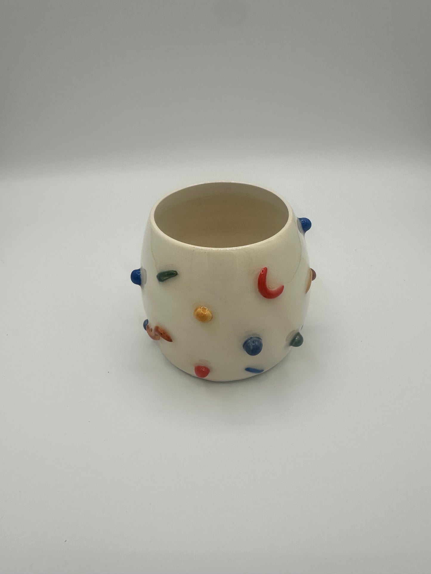 Toots Ceramics - Porcelain Dots and Icons Tumbler