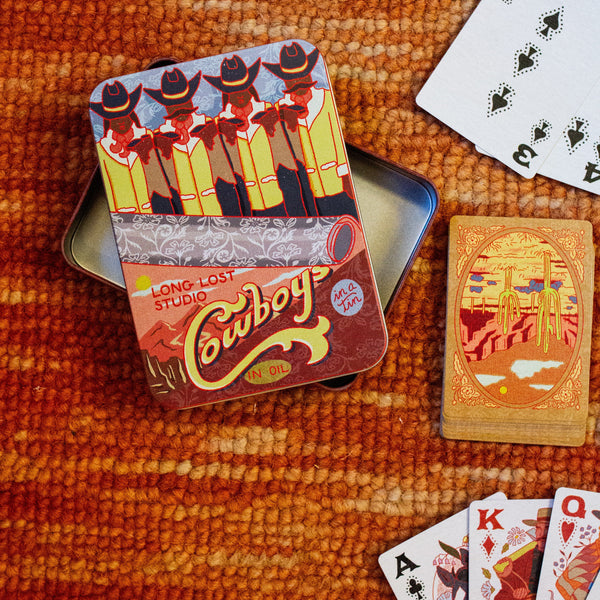 Cowboys in a Tin Playing Cards Set - Caroline Clark