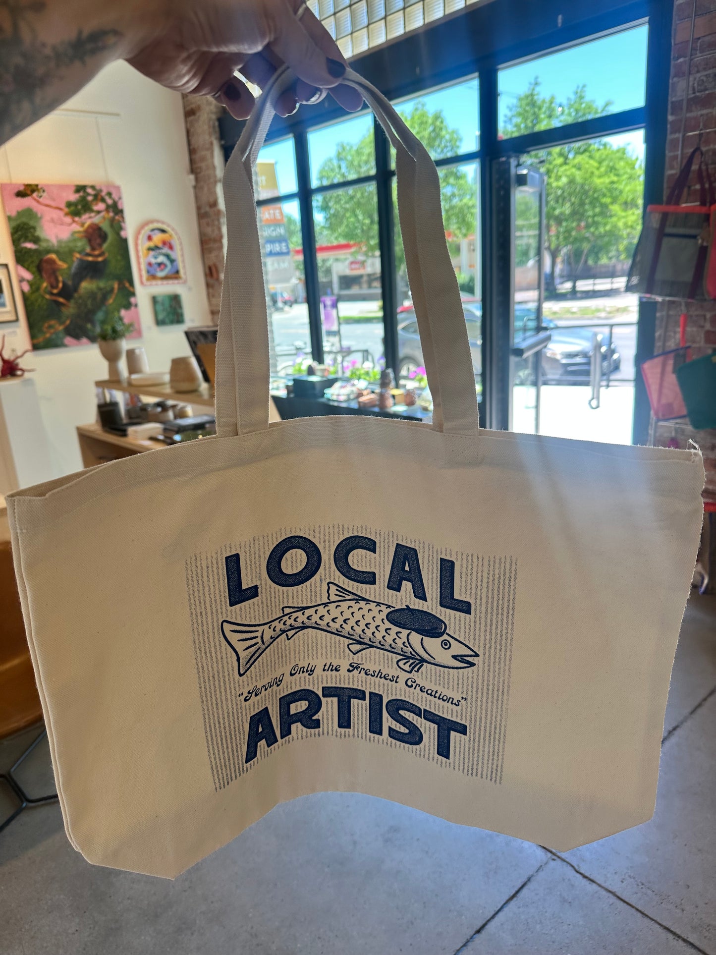 Local Artist Tote Bag - SURFACE Gallery x Caroline Clark