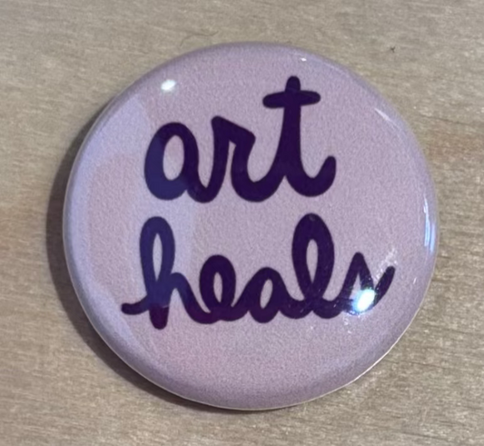 Annearchy- Art heals pin back: Loose (no packaging)