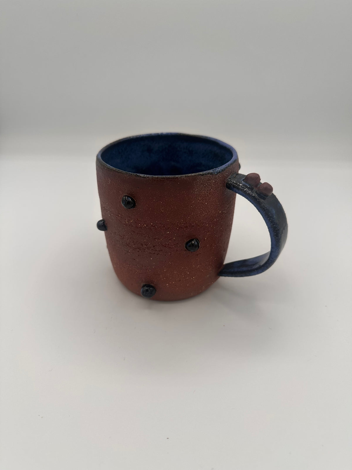 Toots! Ceramics - Terra Cotta Denim Dots Mug