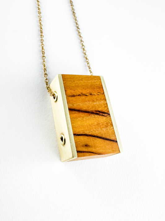 Lyndsey Rieple - Zebra Wood Mini Stela Necklace