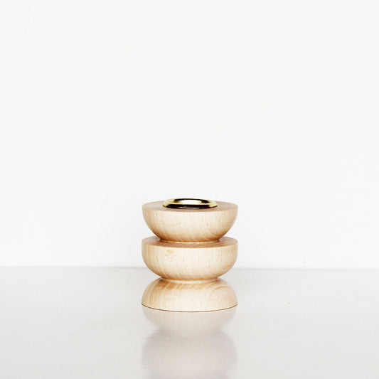 Totem Wooden Candle Holder - Short No. 4