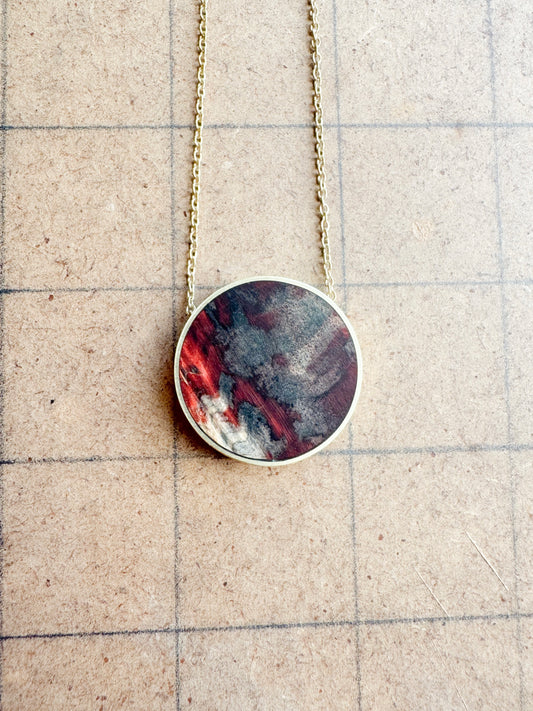Lyndsey Rieple - Through N' Through Necklace - Resin + Burlwood + Brass