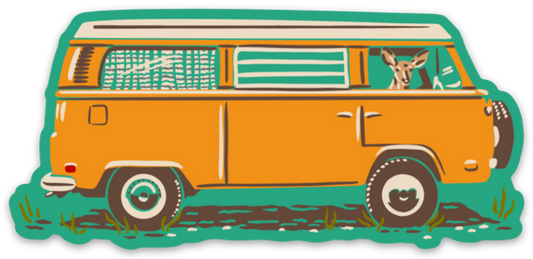 Classic Camper Van Sticker - Caroline Clark