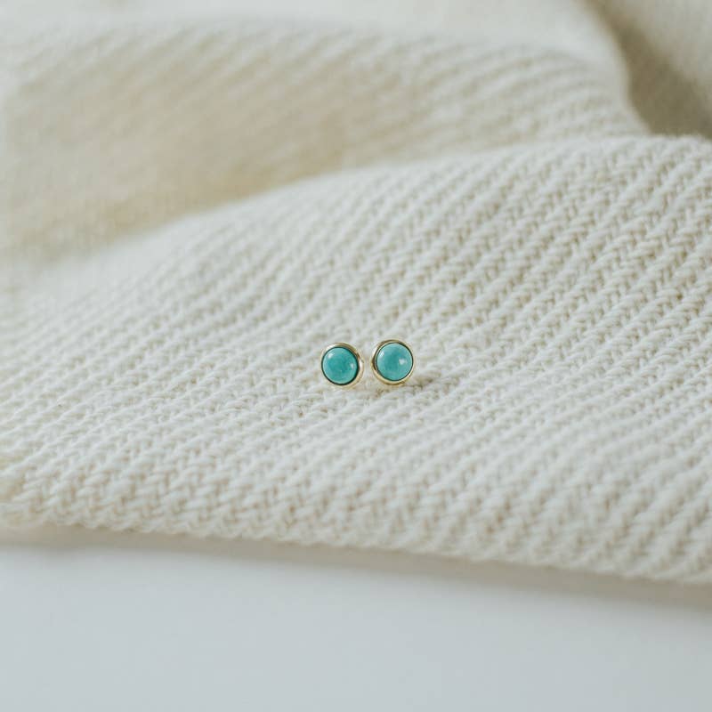 Commonform - Hyalite Studs // Turquoise: Brass / 8mm