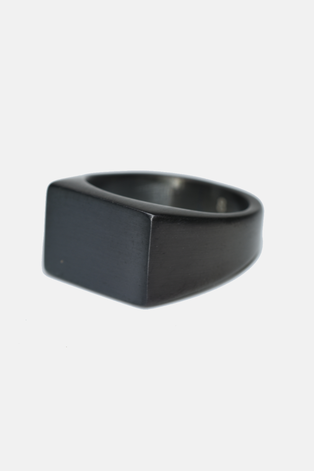 Curated Basics - Flat Top Ring: Black Steel / 8
