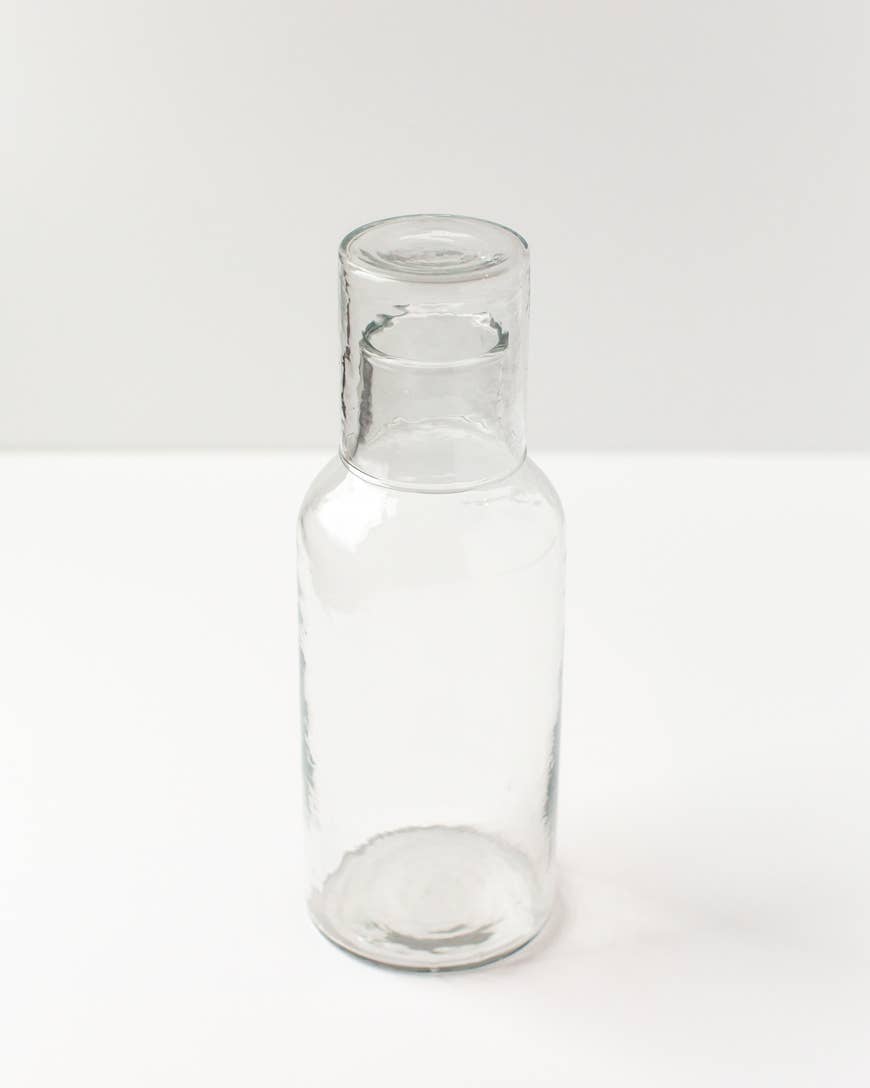 Acacia Creations - Handblown Hammered Glass Carafe: Amber
