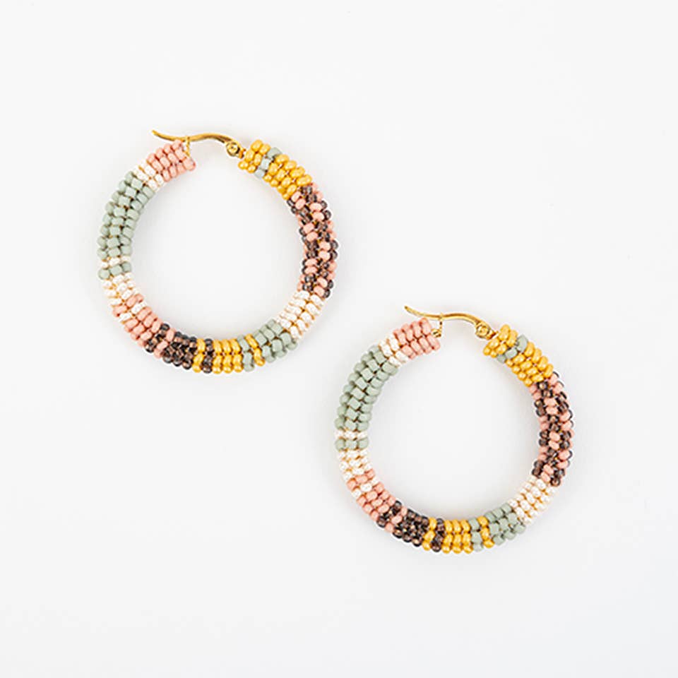 Altiplano - Patchwork Hoop Earrings: Baja