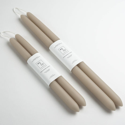 Mo&Co Home - 10" & 14" - 100% Beeswax Dipped Candles | Clay: 14 Inches